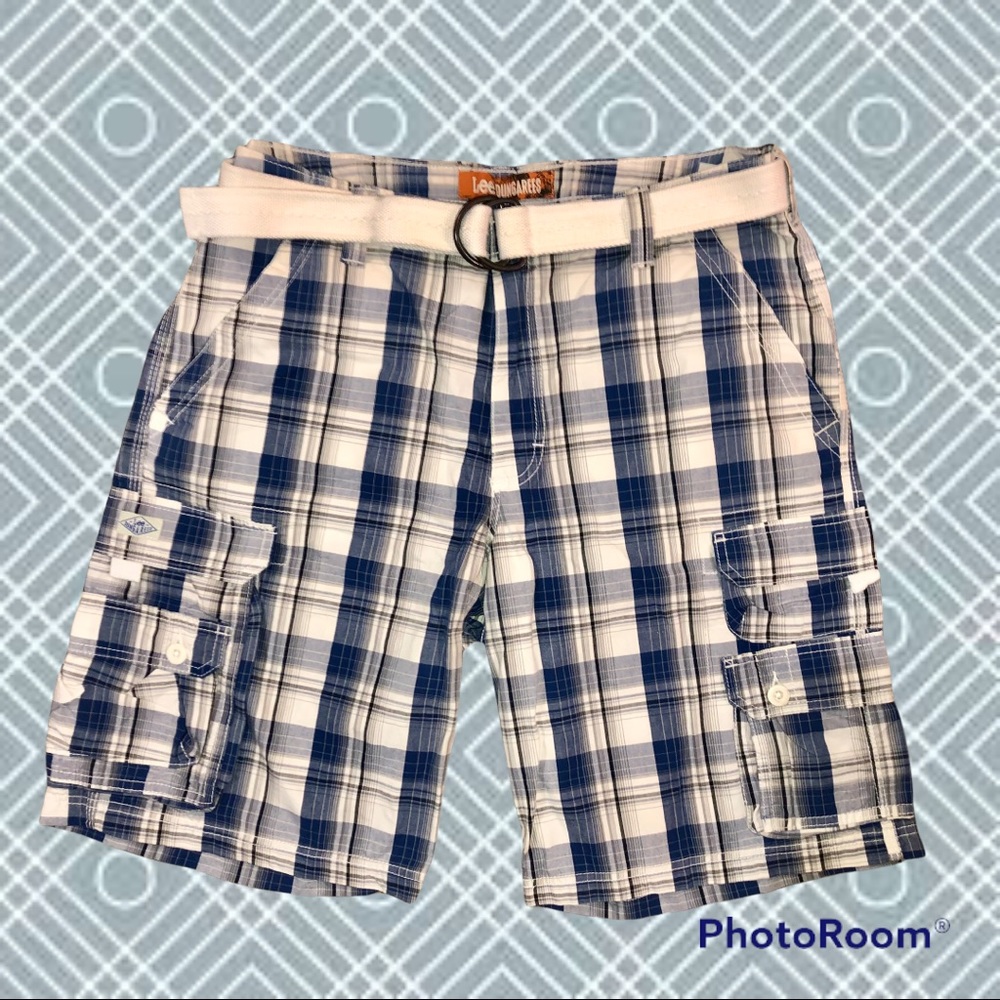 Men’s Lee Dungarees Blue Plaid Shorts Size 36